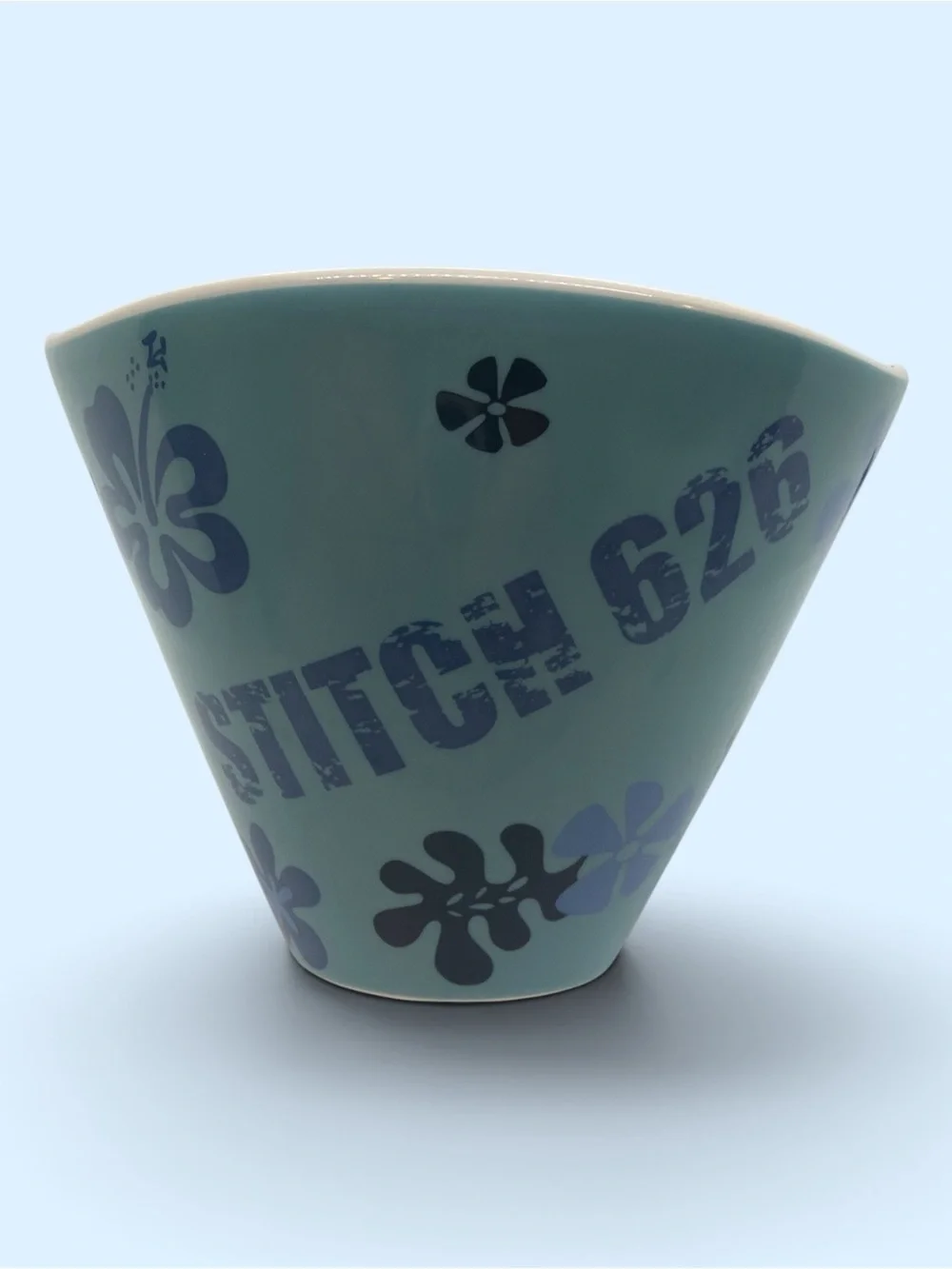 Disney Blue Stitch Ceramic Accent Vase with Pink Ear Accents